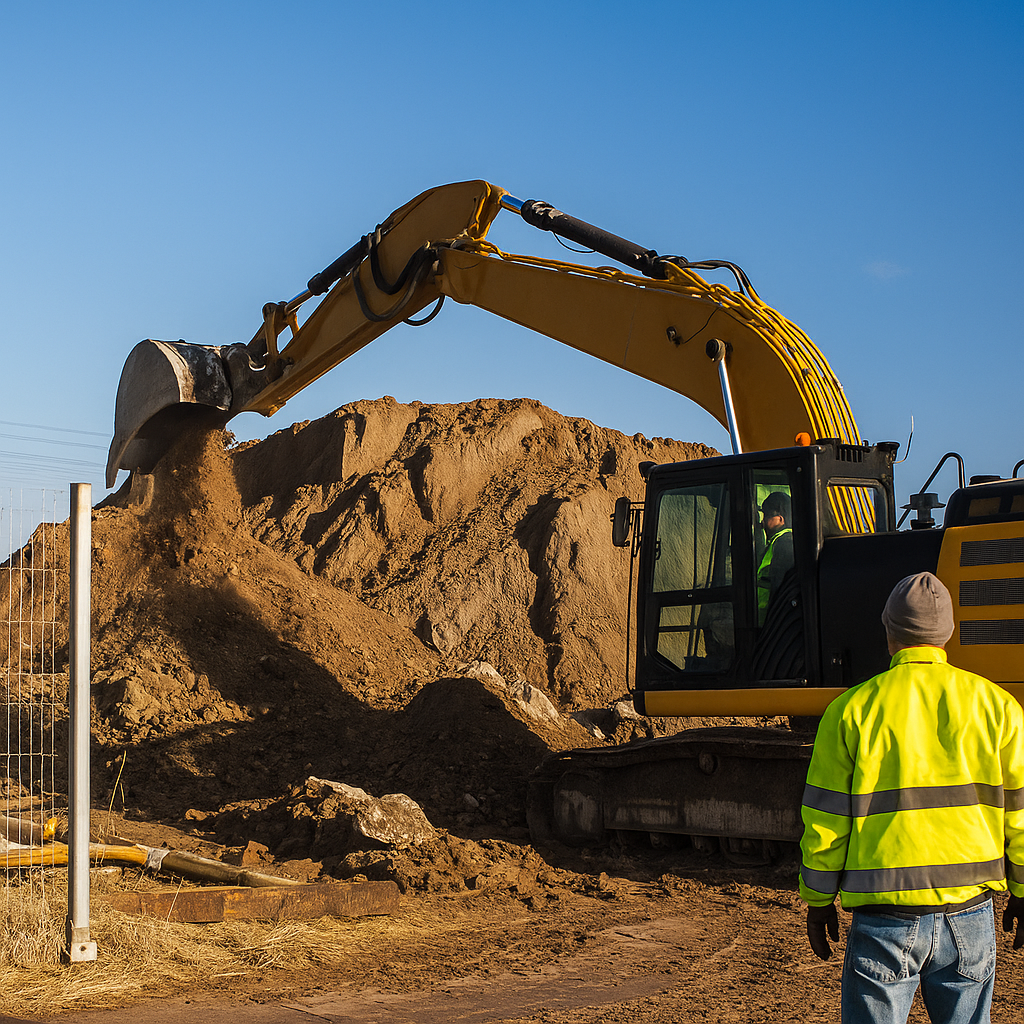 Excavadora en obra